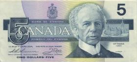 Canada P.095b 5 Dollars 1986 (2) 