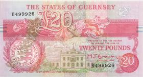 Guernsey P.55a 20 Pound (1991-95) B 499926 (1) 