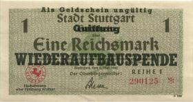 Stadt Stuttgart 1 Reichsmark 1.5.1945 (1-) 