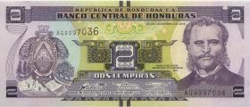 Honduras P.97c 2 Lempiras 2016 (1) 
