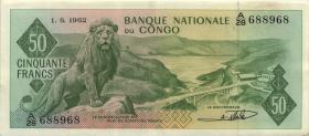 Kongo / Congo P.005 50 Francs 1.6.1962 (1-) 