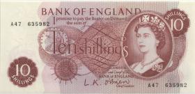 Großbritannien / Great Britain P.373a 10 Shillings (1961-62) (1) 