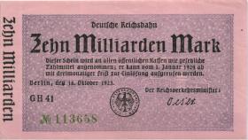 RVM-11 Reichsbahn Berlin 10 Milliarden Mark 1923 mit KN (1/1-) 
