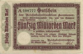 PS1257a Reichsbahn Hannover 50 Milliarden Mark 1923 A (3) 