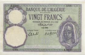 Algerien / Algeria P.078c 20 Francs 1941 (2+) 