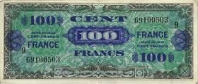 Frankreich / France P.123d 100 Francs 1944 (3) 