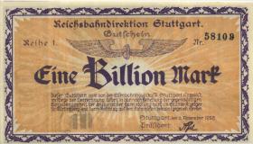 PS1379 Reichsbahn Stuttgart 1 Billion Mark 1923 (1) 