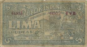 Indonesien / Indonesia P.S213 5 Rupien 1948 Sumatra (4) 