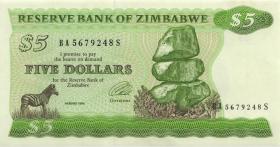 Zimbabwe P.02e 5 Dollars 1994 (1/1-) 