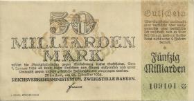 PS1107a Reichsbahn München 50 Milliarden Mark 1923 (3) 