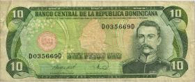 Dom. Republik/Dominican Republic P.119c 10 Pesos Oro 1988 (3) 