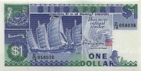 Singapur / Singapore P.18b 1 Dollar (1987) (1) 