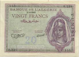 Tunesien / Tunisia P.17 20 Francs 1943 (3) 