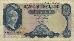 Großbritannien / Great Britain P.371 5 Pounds (1957-61) (3-) 