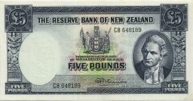 Neuseeland / New Zealand P.160c 5 Pounds (1960-67) (3+) 