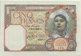 Algerien / Algeria P.077b 5 Francs 1941 (2) 