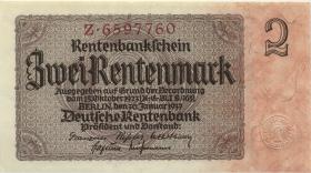 R.167a: 2 Rentenmark 1937 7-stellig (1) Serie Z 