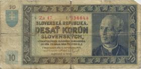 Slowakei / Slovakia P.04a 10 Kronen 1939 (5) 