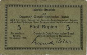 R.910c: Deutsch-Ostafrika 5 Rupien 1915 C (2) "Behrendt" 