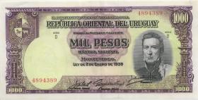 Uruguay P.041c 1000 Pesos 1939 (1967) (3/2) 