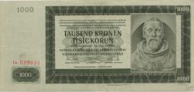 R.566d: Böhmen & Mähren 1000 Kronen 1942 (3) Ia II. Auflage 