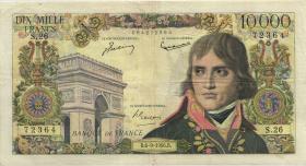Frankreich / France P.136a 10.000 Francs 1956 (3-) 