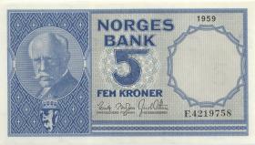 Norwegen / Norway P.30e 5 Kronen 1959 (1) 