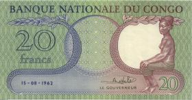 Kongo / Congo P.004a 20 Francs 15.8.1962 (1) 