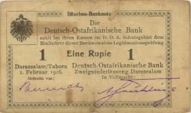 R.929c: Deutsch-Ostafrika 1 Rupie 1916 Wasserzeichen P. + Heyers (2) 