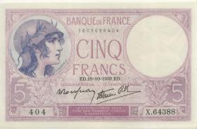 Frankreich / France P.083 5 Francs 19.10.1939 (1) 
