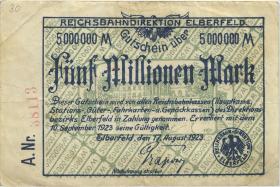 PS1190 Reichsbahn Elberfeld 5 Millionenn Mark 1923 (3) 