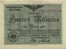 PS1140b Reichsbahn Breslau 100 Milliarden Mark 1923 (3) 