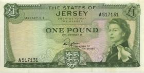 Jersey P.08a 1 Pound (1963) Serie A (2) 