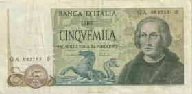 Italien / Italy P.102b 5.000 Lire 1973 (3-) 