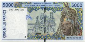 West-Afr.Staaten/West African States P.213Bi 5000 Francs 1999 (1) 