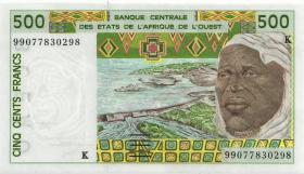 West-Afr.Staaten/West African States P.710Kj 500 Francs 1999 (1) 