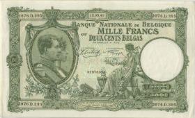 Belgien / Belgium P.110 1000 Francs = 200 Belgas 12.5.1943 (1-) 