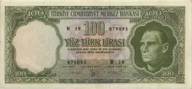 Türkei / Turkey P.176 100 Lira 1930 (1962) (2+) 