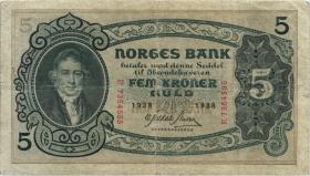 Norwegen / Norway P.07c 5 Kronen 1938 (3) 