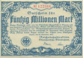 PS1347 Reichsbahn Oppeln 50 Million Mark 1923 (1) 