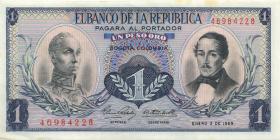 Kolumbien / Colombia P.404d 1 Pesos Oro 1969 (1) 