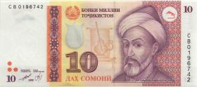 Tadschikistan / Tajikistan P.16a 10 Rubel 1999 (2000) (1) 