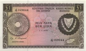 Zypern / Cyprus P.43b 1 Pound 1.7.1975 (1) 
