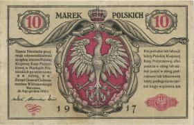R.453: Besetzung Polen 10 Marek 1917 "General-" (3) 