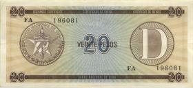 Kuba / Cuba P.FX36 20 Pesos Exchange Certificate (3) 