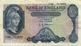 Großbritannien / Great Britain P.371 5 Pounds (1957-61) (3+) 