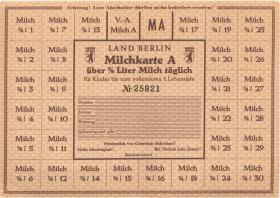 Land Berlin Milchkarte für den Kriegsfall (1) 