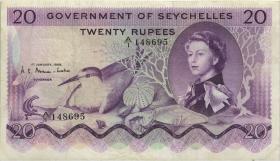 Seychellen / Seychelles P.16a 20 Rupien 1968 (3) 