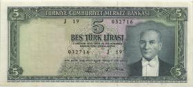 Türkei / Turkey P.174 5 Lira 1930 (3) 