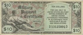 USA / United States P.M28 10 Dollars (1951) Serie 481 (3) 